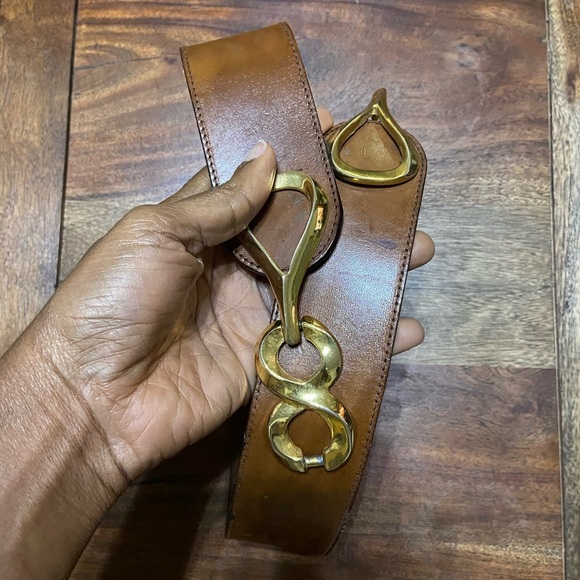 Vintage wide leather belt - Picture 8 of 9